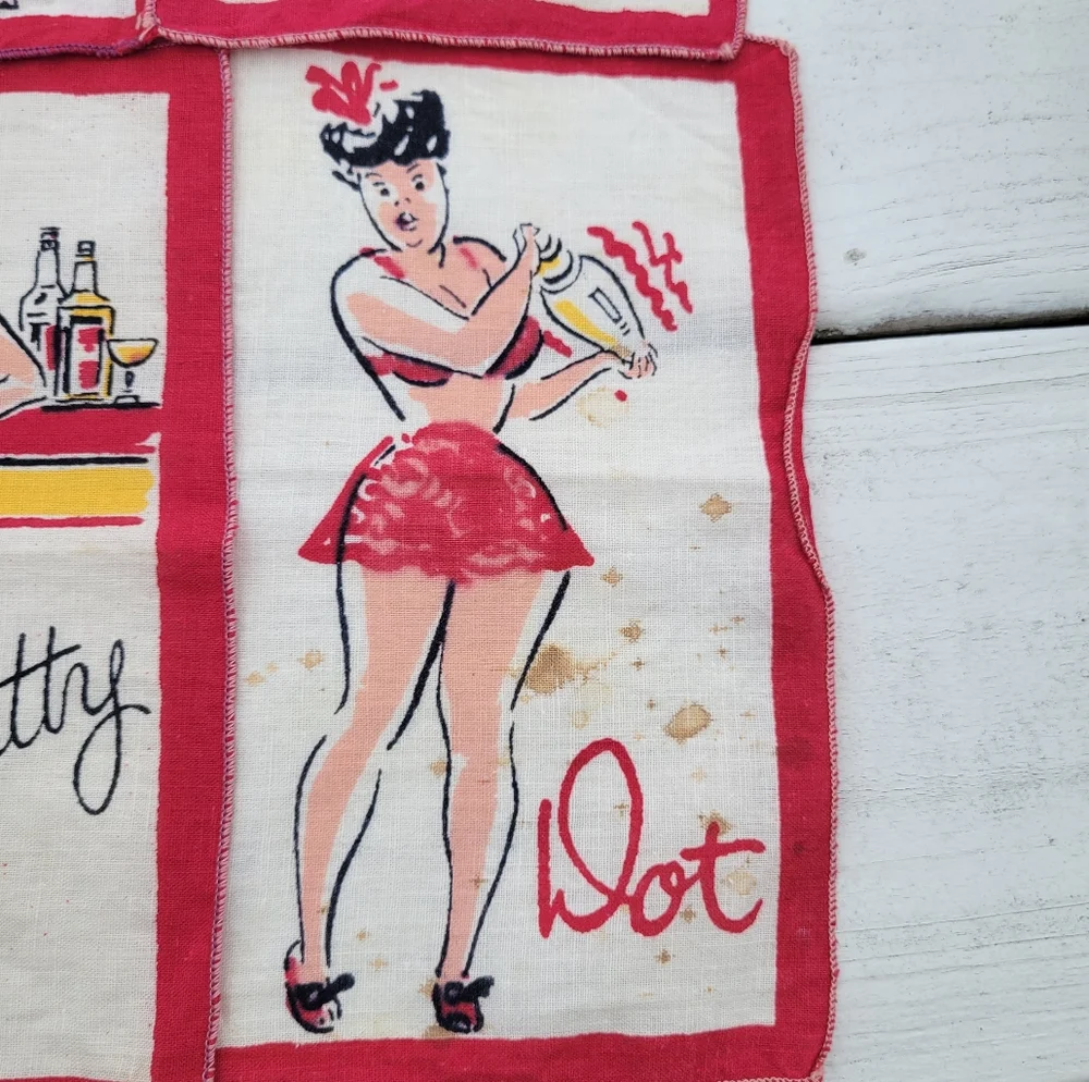 Vintage Pin-Up Girl Cocktail Napkins by Dewan 